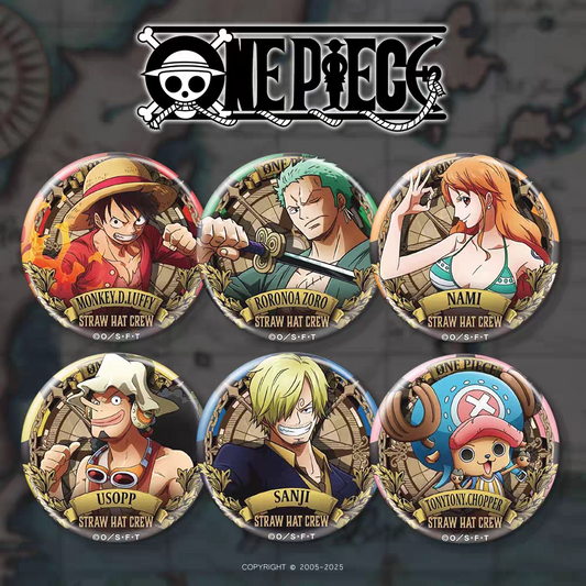 One Piece Popular Character Badges & Fridge Magnets - Anime Pins, Collector's Set with Luffy/Zoro/Ace, High-Definition Prints