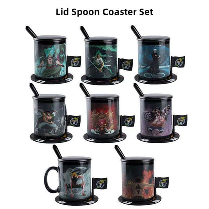 One Piece Heat-Changing Mug - Ceramic, Anime Print, Hot Drink Cup lid spoon coaster set