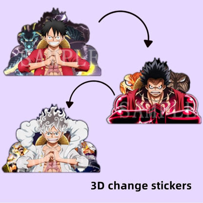 One Piece Luffy/Zoro/Nami/Sanji/Chopper 3D Gradient Stickers - Anime Decals for Laptops, Phones, Water Bottles.