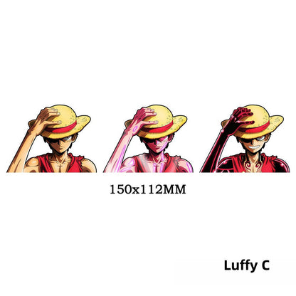 One Piece Luffy C 3D Gradient Stickers - Anime Decals for Laptops, Phones, Water Bottles.