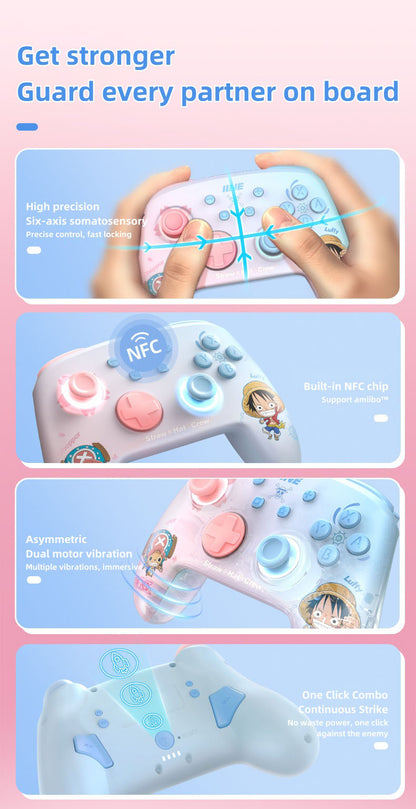 One Piece Luffy/Chopper Wireless Gamepad - Adjustable LED Lights, Ambidextrous Controller for Switch/Android/iOS/Steam