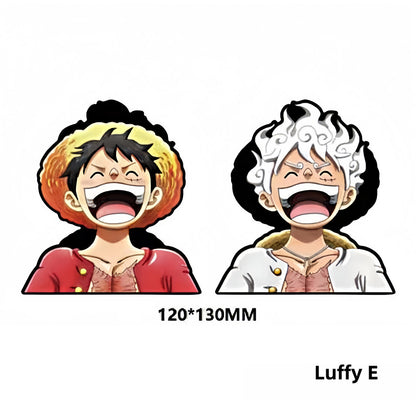 One Piece Luffy/Zoro/Nami 3D Gradient Stickers - Anime Decals for Laptops, Phones, Water Bottles.