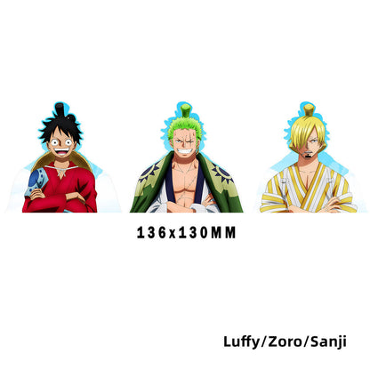 One Piece Luffy/Zoro/Nami/Sanji/Chopper 3D Gradient Stickers - Anime Decals for Laptops, Phones, Water Bottles.