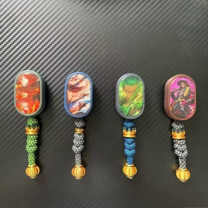 One Piece Luffy/Zoro/Ace Spinnable EDC Push Cards - Anime Stress Relievers, Rotating Design, Pocket-Sized