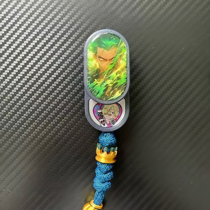 One Piece Luffy/Zoro/Ace Spinnable EDC Push Cards - Anime Stress Relievers, Rotating Design, Pocket-Sized