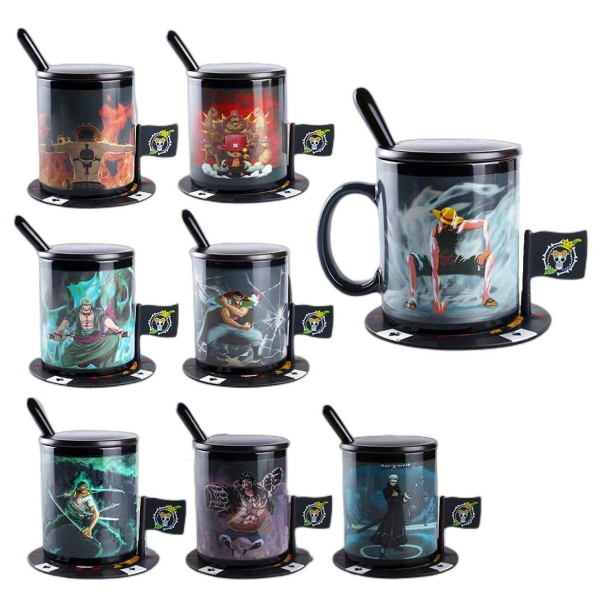 One Piece Luffy/Zoro Heat-Changing Mug - Ceramic, Anime Print, Hot Drink Cup