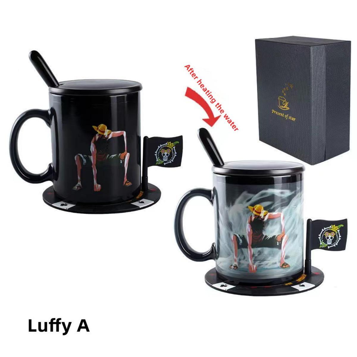One Piece Luffy/Zoro Heat-Changing Mug - Ceramic, Anime Print, Hot Drink Cup