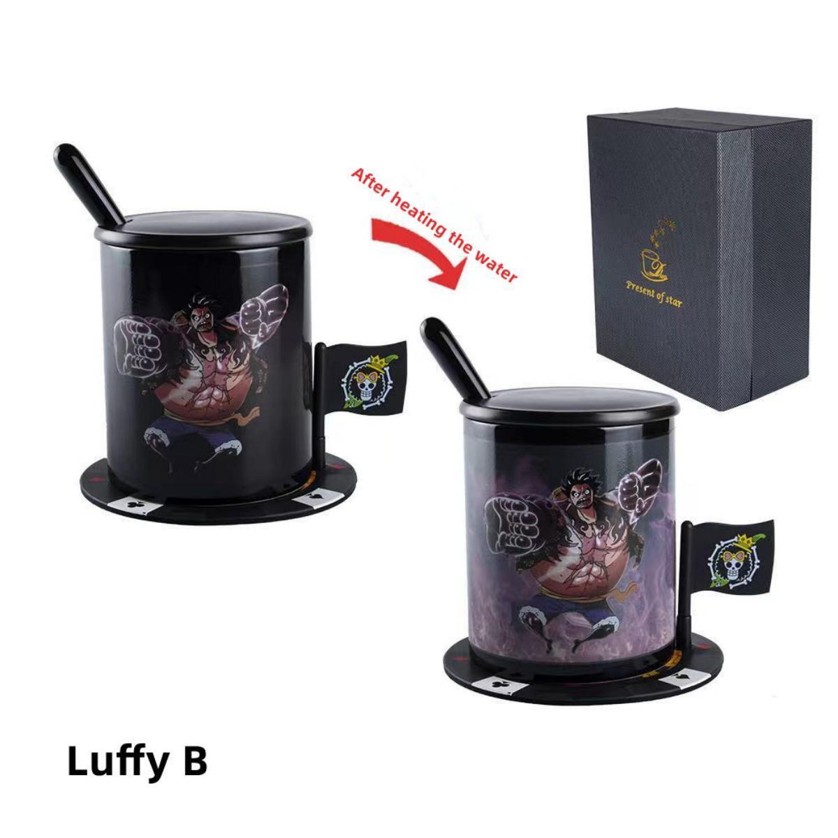 One Piece Luffy/Zoro Heat-Changing Mug - Ceramic, Anime Print, Hot Drink Cup