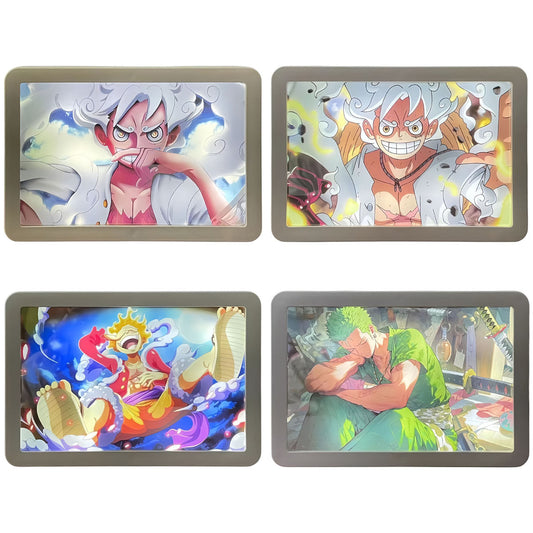 One Piece Luffy/Zoro Light-Up Mirror Painting - 2-in-1 Decorative Wall Art, Anime LED Design