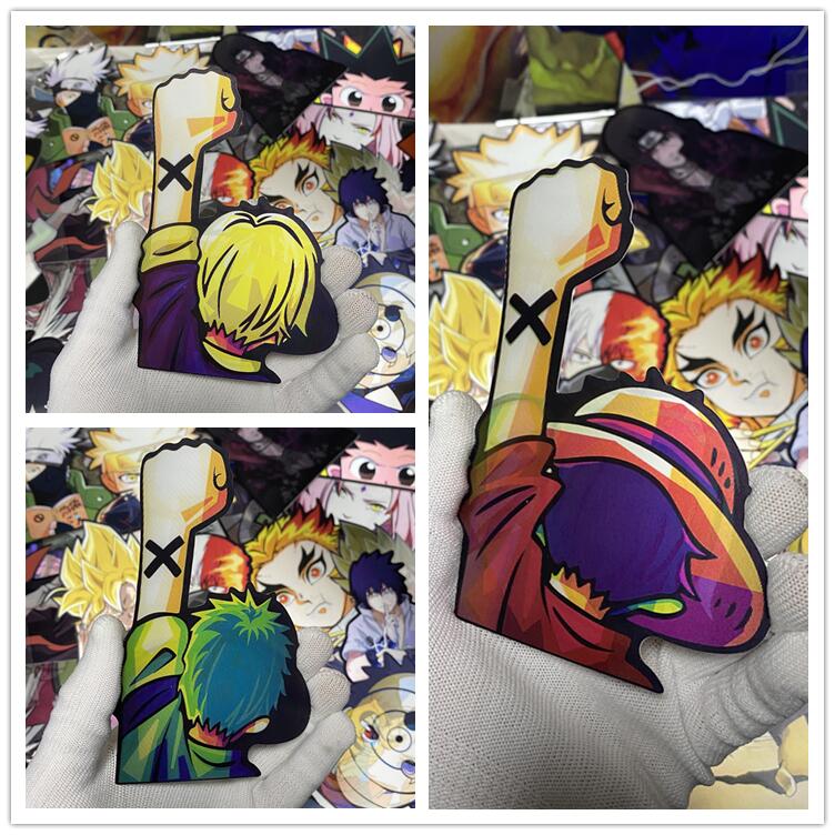 One Piece Luffy/Zoro/Nami/Sanji/Chopper 3D Gradient Stickers - Anime Decals for Laptops, Phones, Water Bottles.