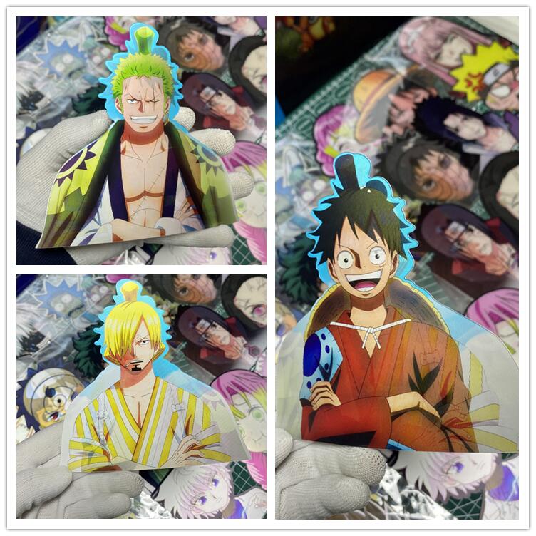 One Piece Luffy/Zoro/Nami/Sanji/Chopper 3D Gradient Stickers - Anime Decals for Laptops, Phones, Water Bottles physical object 1