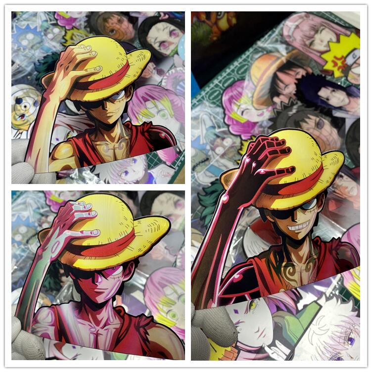 One Piece Luffy/Zoro/Nami/Sanji/Chopper 3D Gradient Stickers - Anime Decals for Laptops, Phones, Water Bottles physical object 3