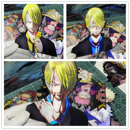 One Piece Luffy/Zoro/Nami/Sanji/Chopper 3D Gradient Stickers - Anime Decals for Laptops, Phones, Water Bottles.