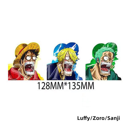 One Piece Luffy/Zoro/Nami/Sanji/Chopper 3D Gradient Stickers - Anime Decals for Laptops, Phones, Water Bottles.