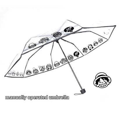 One Piece Luffy/Zoro Transparent Umbrella - Straw Hat Crew Design
