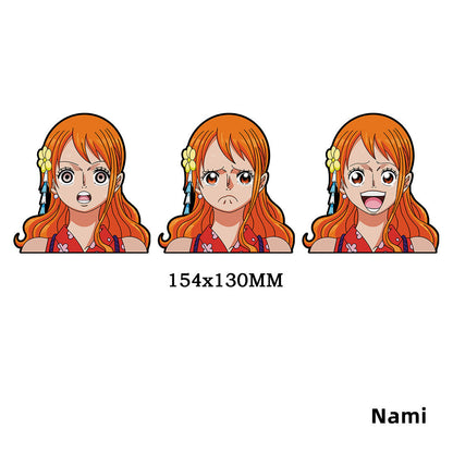 One Piece Luffy/Zoro/Nami/Sanji/Chopper 3D Gradient Stickers - Anime Decals for Laptops, Phones, Water Bottles.