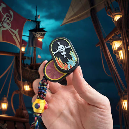 One Piece Luffy/Zoro/Ace Spinnable EDC Push Cards - Anime Stress Relievers, Rotating Design, Pocket-Sized