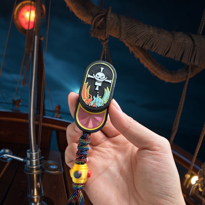 One Piece Luffy/Zoro/Ace Spinnable EDC Push Cards - Anime Stress Relievers, Rotating Design, Pocket-Sized