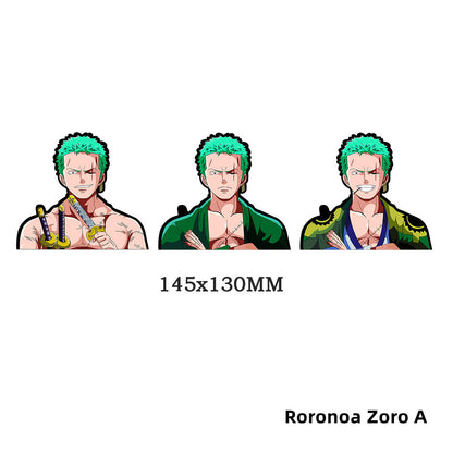 One Piece Luffy/Zoro/Nami 3D Gradient Stickers - Anime Decals for Laptops, Phones, Water Bottles.