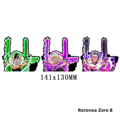 One Piece Luffy/Zoro/Nami 3D Gradient Stickers - Anime Decals for Laptops, Phones, Water Bottles.