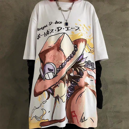 Luffy/Ace/Zoro/Nami/Chopper Couple T - Shirts - Summer Short Sleeve, Cool Anime Prints, Unisex Fit