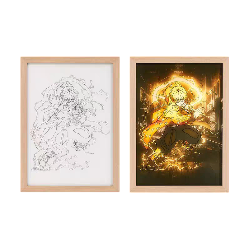 Demon Slayerr Agatsuma Zenitsu Customizable Atmosphere Light - Personalized Artwork, RGB Color - Changing